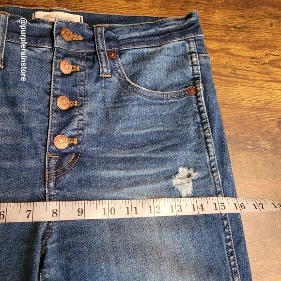 Madewell Jeans 28 Skinny Button Fly Rosecliff Wash H6319 Tummy Control Stretch - Picture 9 of 13